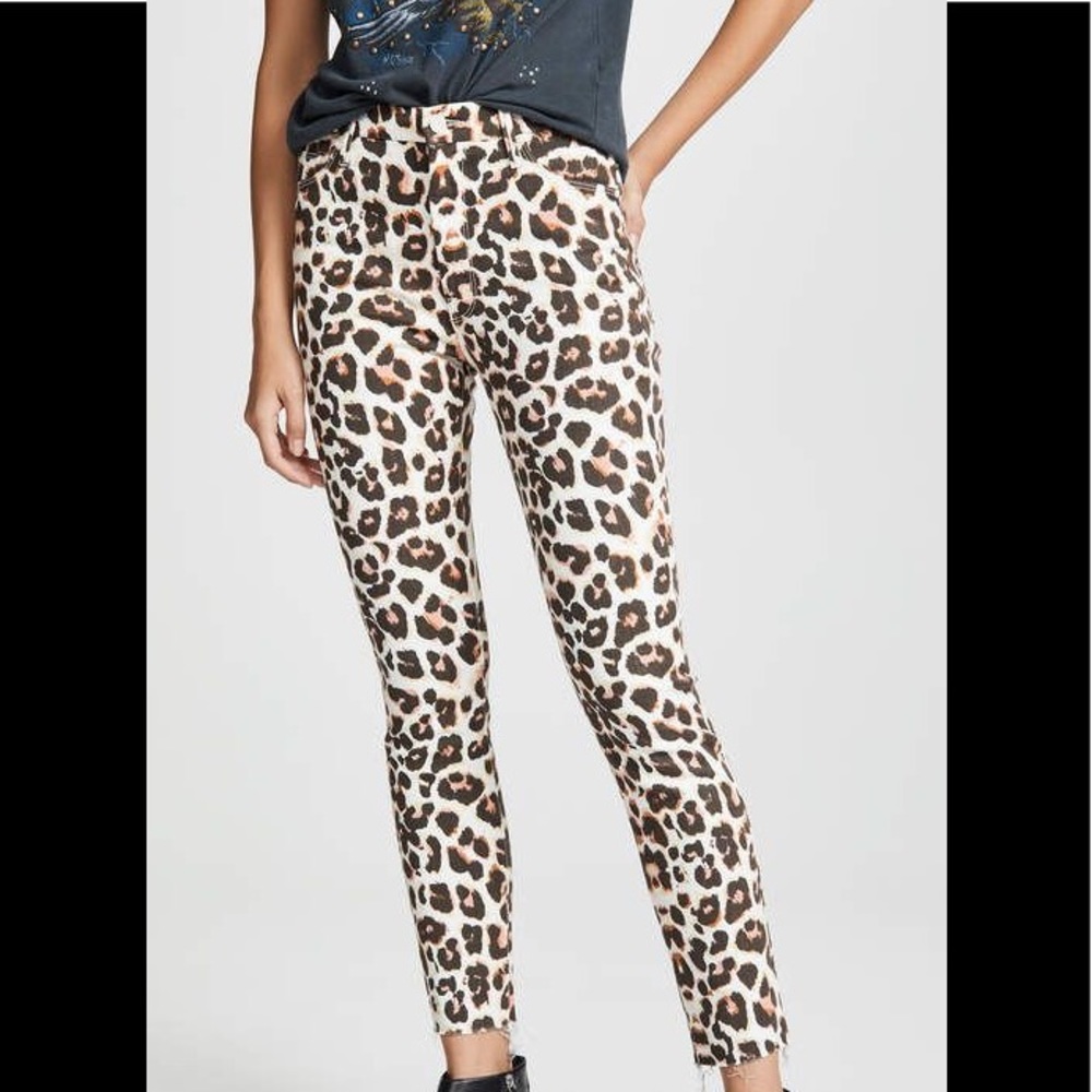 EUC MOTHER Cheetah Print Jeans Size 28